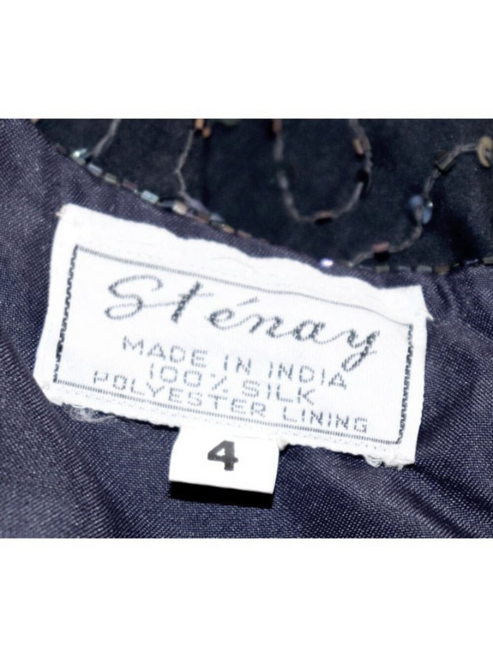 Stenay Black Embellished Short Sleeve Knee Length Formal Sheath Dress Size 4 EUC - Picture 9 of 9